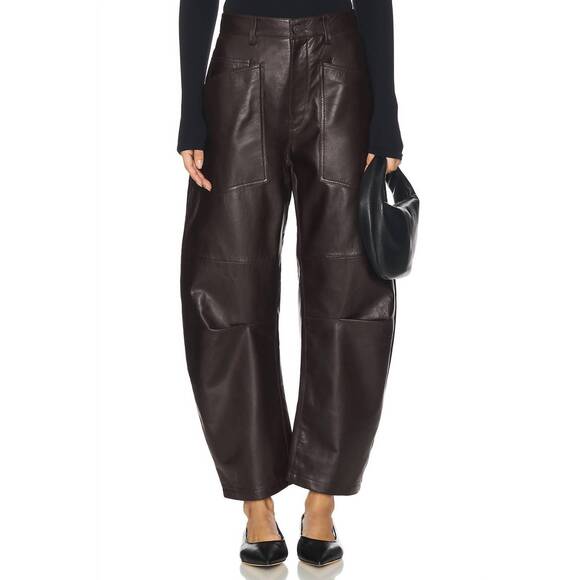 NILI LOTAN Pants - NEW NILI LOTAN shon leather pant in dark brown